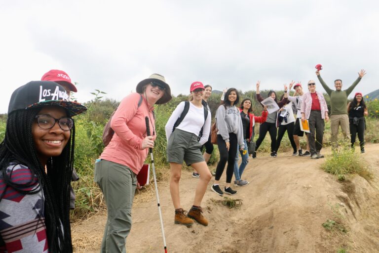 A group of interns out in the field